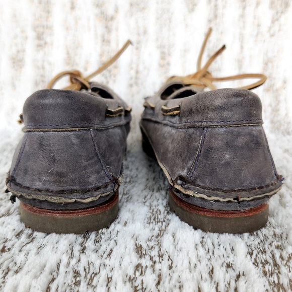 Timberland "3-Eye Lug" Grey Gray Leather Boat Shoe | Women's Size 9.5 - Picture 4 of 10